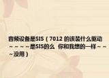 音频设备是SIS（7012 的该装什么驱动～～～～是SIS的么  你和我想的一样～～～没用）