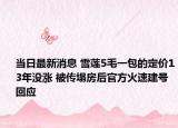 当日最新消息 雪莲5毛一包的定价13年没涨 被传塌房后官方火速建号回应