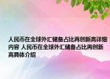 人民币在全球外汇储备占比再创新高详细内容 人民币在全球外汇储备占比再创新高具体介绍
