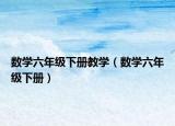 数学六年级下册教学（数学六年级下册）