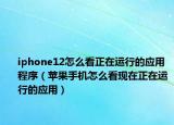 iphone12怎么看正在运行的应用程序（苹果手机怎么看现在正在运行的应用）