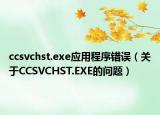 ccsvchst.exe应用程序错误（关于CCSVCHST.EXE的问题）