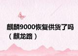 麒麟9000恢复供货了吗（麒龙路）