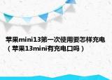 苹果mini13第一次使用要怎样充电（苹果13mini有充电口吗）