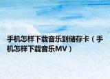 手机怎样下载音乐到储存卡（手机怎样下载音乐MV）