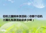 街机三国媒体激活码（你那个街机三国礼包激活码是多少啊）