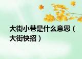 大街小巷是什么意思（大街快招）
