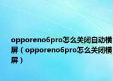 opporeno6pro怎么关闭自动横屏（opporeno6pro怎么关闭横屏）