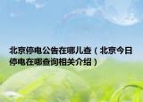 北京停电公告在哪儿查（北京今日停电在哪查询相关介绍）