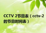 CCTV 2节目表（cctv-2的节目时间表）