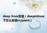 deep linux安装（deepinlinux下怎么安装mypaint）
