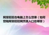 阿里旺旺在电脑上怎么登录（如何登陆阿里旺旺网页版入口在哪里）