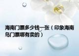 海南门票多少钱一张（印象海南岛门票哪有卖的）