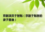京剧演员于智魁（京剧于魁智的妻子是谁）
