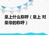 皇上什么称呼（皇上 对皇帝的称呼）