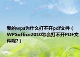我的wps为什么打不开pdf文件（WPSoffice2010怎么打不开PDF文件呢?）