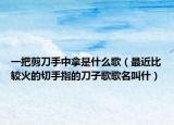 一把剪刀手中拿是什么歌（最近比较火的切手指的刀子歌歌名叫什）