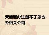天府通办注册不了怎么办相关介绍