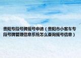 贵阳专段号牌摇号申请（贵阳市小客车专段号牌管理信息系统怎么查询摇号信息）
