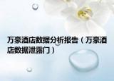 万豪酒店数据分析报告（万豪酒店数据泄露门）
