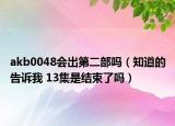 akb0048会出第二部吗（知道的告诉我 13集是结束了吗）