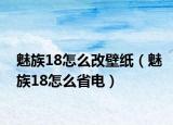 魅族18怎么改壁纸（魅族18怎么省电）