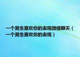 一个男生喜欢你的表现微信聊天（一个男生喜欢你的表现）
