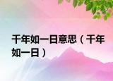千年如一日意思（千年如一日）