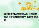 请问那里可以看新梁山伯与祝英台粤语（罗志祥做的那个 我是要粤语的）