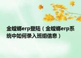 金螳螂erp登陆（金螳螂erp系统中如何录入班组信息）