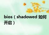 bios（shadowed 如何开启）