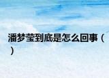 潘梦莹到底是怎么回事（）