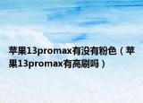 苹果13promax有没有粉色（苹果13promax有高刷吗）