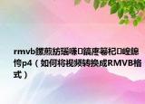 rmvb鏍煎紡瑙嗛鎬庝箞杞崲鎴恗p4（如何将视频转换成RMVB格式）