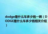 dodge是什么车多少钱一辆（DODGE是什么车多少钱相关介绍）