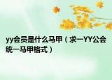 yy会员是什么马甲（求一YY公会统一马甲格式）
