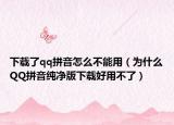 下载了qq拼音怎么不能用（为什么QQ拼音纯净版下载好用不了）