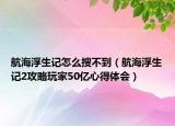 航海浮生记怎么搜不到（航海浮生记2攻略玩家50亿心得体会）