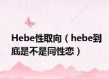 Hebe性取向（hebe到底是不是同性恋）