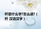 杆是什么字?怎么读?（杆 汉语汉字）