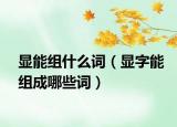 显能组什么词（显字能组成哪些词）