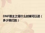 DNF领主之塔什么时候可以进（多少级打的）