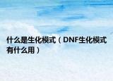 什么是生化模式（DNF生化模式有什么用）