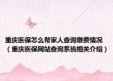 重庆医保怎么帮家人查询缴费情况（重庆医保网站查询系统相关介绍）