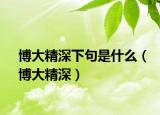 博大精深下句是什么（博大精深）