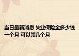 当日最新消息 失业保险金多少钱一个月 可以领几个月
