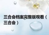 三合会档案完整版观看（三合会）