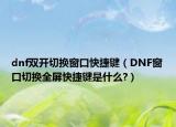dnf双开切换窗口快捷键（DNF窗口切换全屏快捷键是什么?）