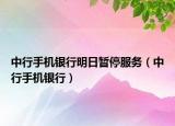 中行手机银行明日暂停服务（中行手机银行）