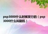 psp3000什么时候发行的（psp3000什么叫刷机）